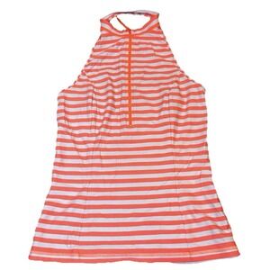 J. Crew Women's Rash Guard Halter Neck Striped Beach Swimming Top Size Large